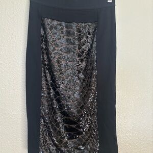 BCBGMaxAzria Black Sequin Pencil Skirt